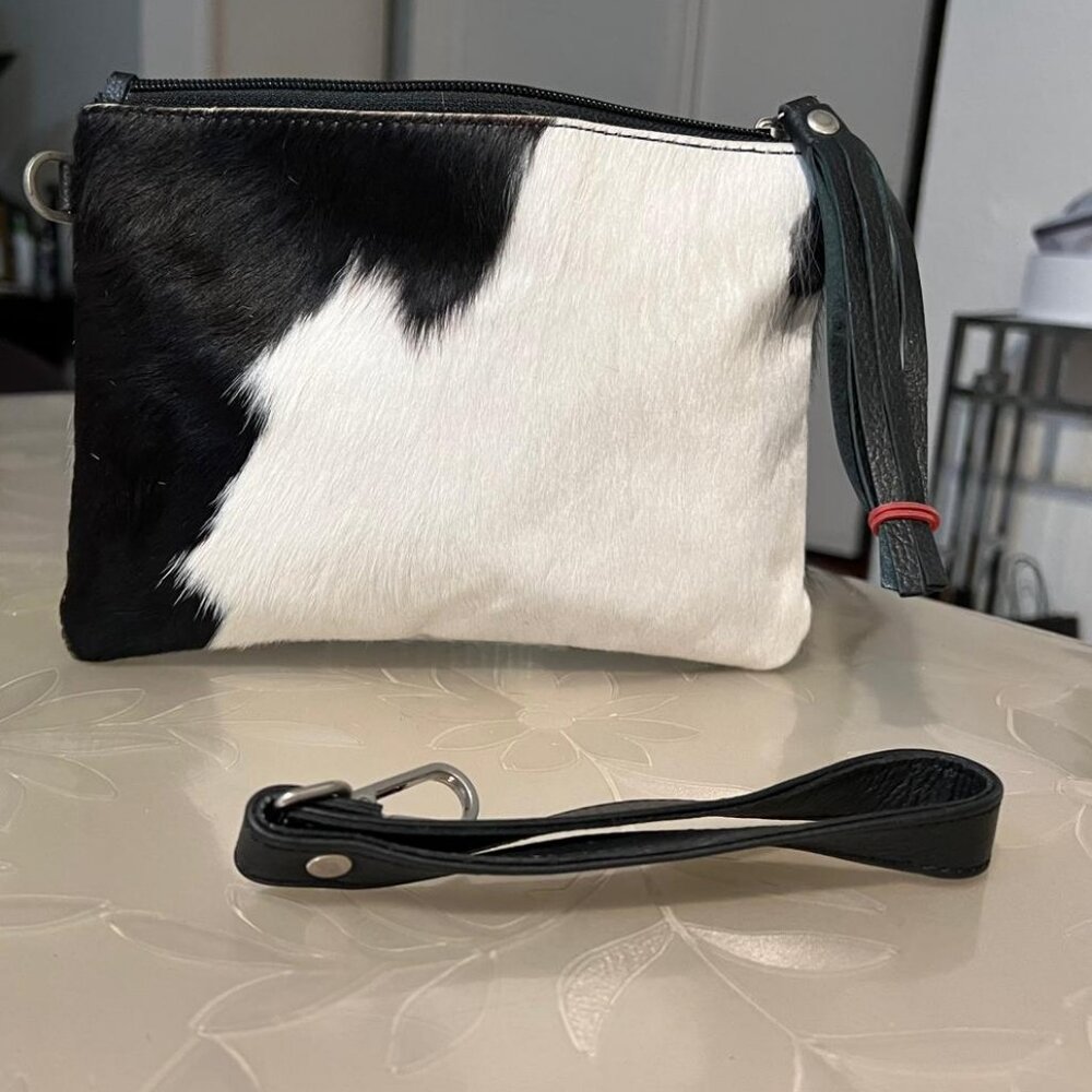 “Real Cowhide Leather Handbag, Clutch & Crossbody Purse – Stylish Everyday Bag”